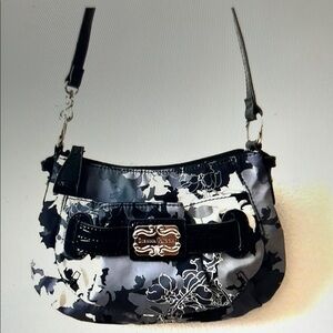 Black and White Floral Shoulder Bag